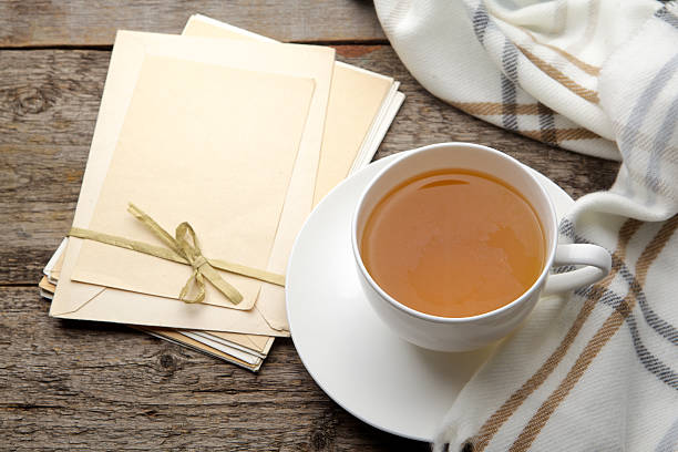 Notebook and tea cup for planning